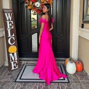 Fuschia dress size small. Fits more like Xs. Used once for a homecoming.